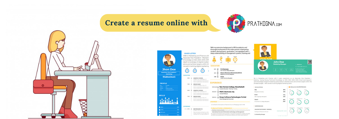 Create a resume online with Prathigna | prathigna.com